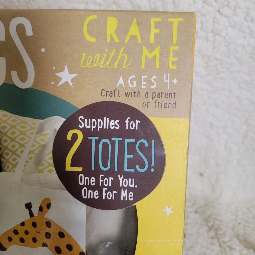 Imagine by Bendon Craft With Me Tote Bag Painting Kit Kids Ages 4+ Giraffe NEW